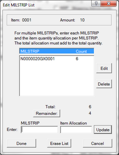 Multiple MILSTRIPs Editor