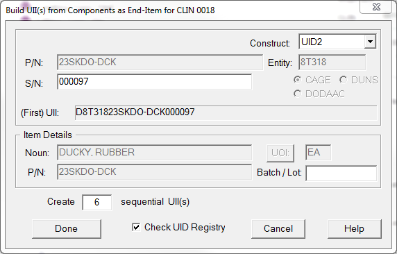Adding Sequential UIDs to Shipment